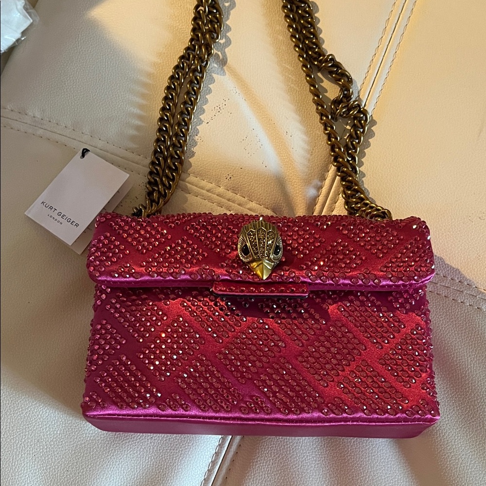 Kurt Geiger Fuchsia Embellished Mini Bag